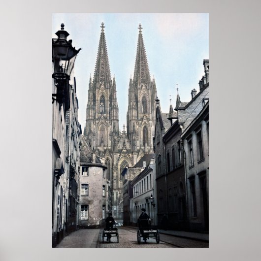 Poster Cathédrale Eglise St Peter Cologne Allemagne 1910 (Devant)