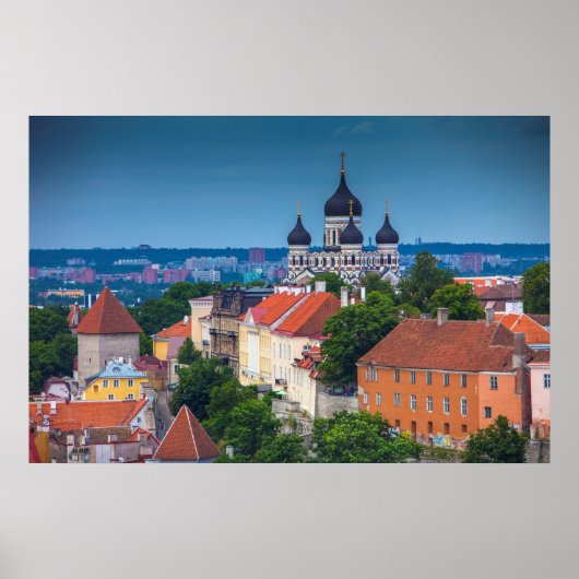 Poster Cathédrale et cityscape | Estonia (Devant)