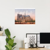 Poster Cathédrale Notre-Dame 1870 impression, Paris Franc (Bureau à domicile)