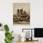 Poster Cathédrale Notre-Dame de Paris (Bureau à domicile)