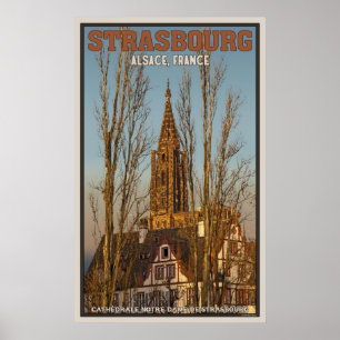 Poster Cathédrale Notre Dame et arbres