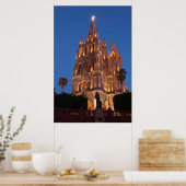 Poster Cathédrale Ornée Éclairé La Nuit (Cuisine)