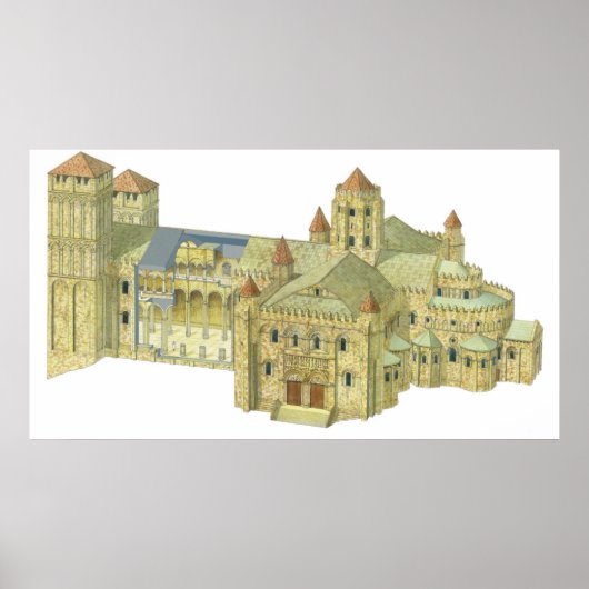 Poster Cathédrale romane de Saint Jacques de Compostelle. (Devant)