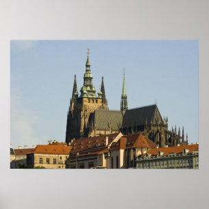 Poster Cathédrale Saint-Vitus et Château de Prague, l'u