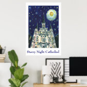 Poster Cathédrale Starry Night (Bureau à domicile)