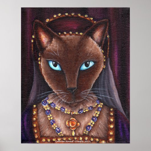 Poster Catherine Howard Cat Art King Henry VIII Tudors (Devant)