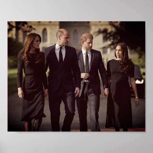 Poster Catherine William Harry Meghan Long Walk 2022 (Devant)