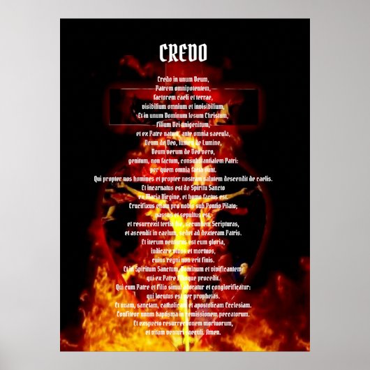 Poster CATHOLIC NICENE CREED in LATIN CRUCIFIXION TRINITY (Devant)