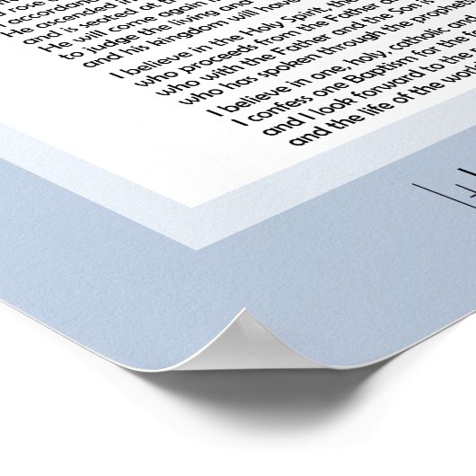 Poster catholique Nicene Credo chrétien (Coin)