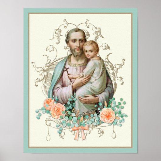 POSTER CATHOLIQUE RELIGIEUX ST JOSEPH JESUS (Devant)
