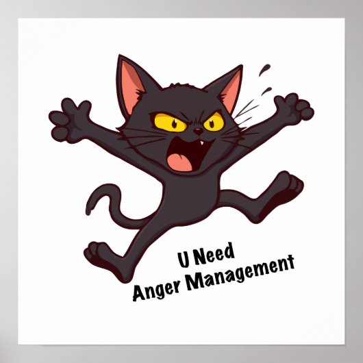 Poster Catitude - Chat Noir Angy Funny Pun (Devant)