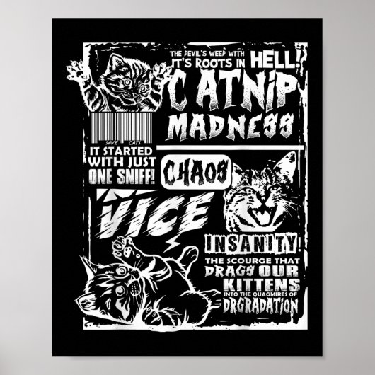 Poster Catnip Madness Drôle Dons de chat pour Amoureux de (Devant)