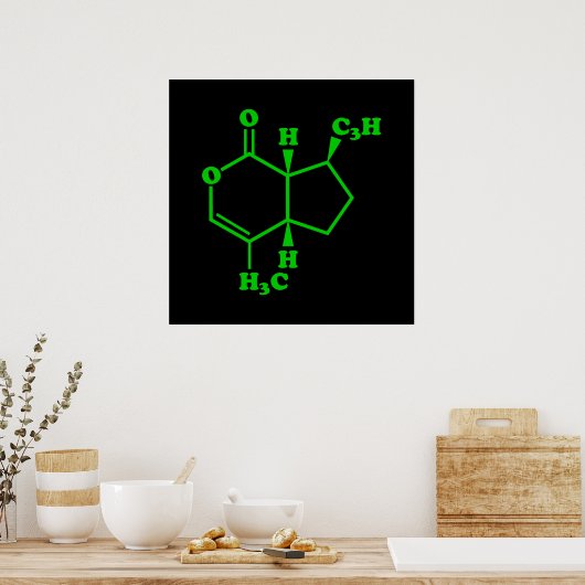 Poster Catnip Nepetalactone Formule chimique moléculaire (Cuisine)