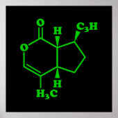 Poster Catnip Nepetalactone Formule chimique moléculaire (Devant)