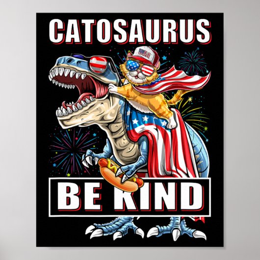 Poster Catosaurus Funny Chat Dinosaur Meowica (Devant)