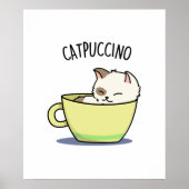 Poster Catpuccino Funny Kitty Chat En Pun De Coupe (Devant)