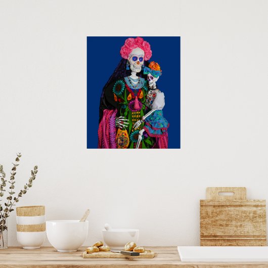 Poster Catrina and Calavera Child Sugar Skull (Cuisine)