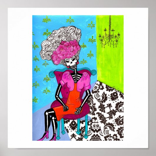 Poster Catrina Pretty en rose (Devant)