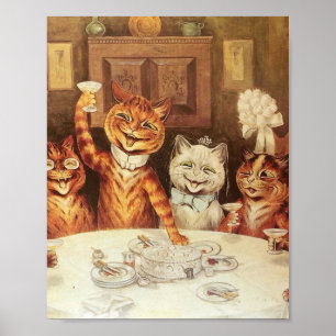 Poster Cats de la fête de Louis Wain