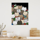 Poster Cats for Palestine – Kawaii Cats for Justice (Cuisine)