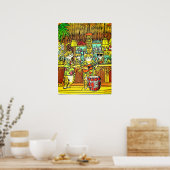 Poster Cats on an Island Vacation in a Tiki Bar (Cuisine)