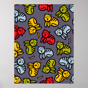 Poster Cats plus bananas
