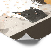 Poster CATS RÈGLE CETTE MAISON Crazy Chat Dame & Kittens  (Coin)