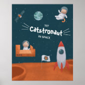 Poster Catstronaut Whimsical dans l'espace, Chats sur Mar (Devant)