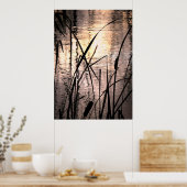 Poster Cattails au coucher du soleil (Cuisine)