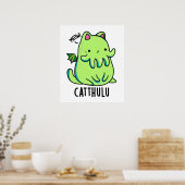 Poster Catthulu Funny Cthulhu Cat Pun (Cuisine)
