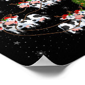 Poster Cattle Cow Santa Sleigh Flying Funny Magical Chris (Coin)