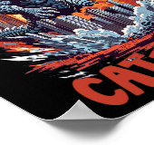 Poster Catzilla Cat City Skyline amusant (Coin)