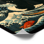 Poster Catzilla Cat Japanese Art Funny Cat For Men Women (Coin)