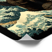 Poster Catzilla Chat Art Drôle Chat Japonais Pour Hommes  (Coin)