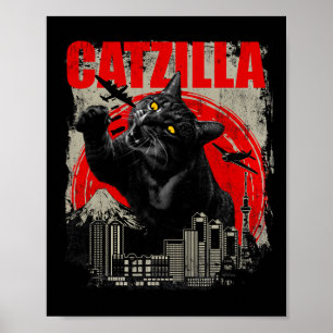 Poster Catzilla - Drôle Amoureux des chats Kitten Kitty S