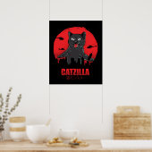 Poster Catzilla Monster Chat détruit Skyscraper Building (Cuisine)