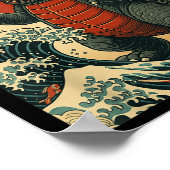 Poster Catzilla Shirt Art Japonais Chat Graphisme Hommes (Coin)