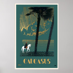 Poster Caucasie Montagnes du Caucase Arménie Azerbaïdjan
