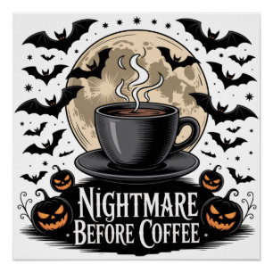 Poster Cauchemar Avant Halloween Café