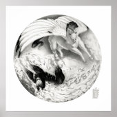Poster Cauchemar/Mesa Pegasus Yin Yang en noir et blanc (Devant)