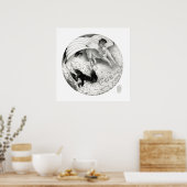 Poster Cauchemar/Mesa Pegasus Yin Yang en noir et blanc (Cuisine)
