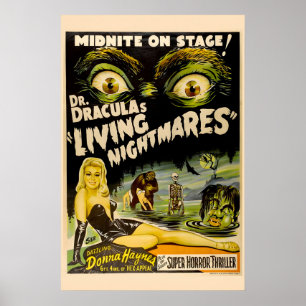 Poster Cauchemars vivants de Dracula des années 50 Classi