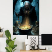 Poster Cauldron De Sorcière Halloween À La Soupe (Bureau à domicile)