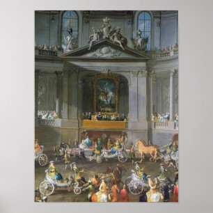 Poster Cavalcade à l'école d'équitation d'hiver