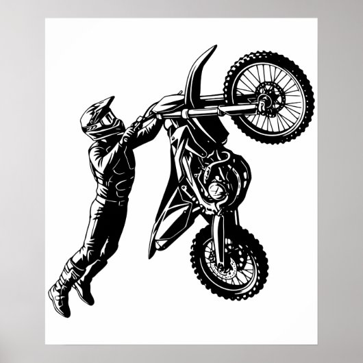 Poster Cavalier de moto cross (Devant)