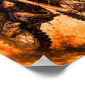 Poster Cavalier de moto cross plein d'action (Coin)