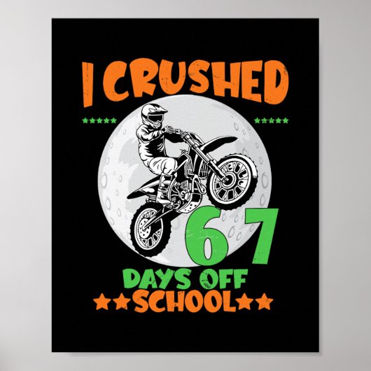 Poster Cavalier de motocross a écrasé 67 jours d'élève (Devant)
