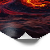 Poster Cavalier de motocross échappant aux flammes (Coin)