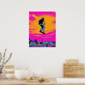 Poster Cavalier de scooter volant - Scooter de stunt (Cuisine)