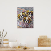 Poster Cavalier KI ng Charles Puppies Custom Art Print (Cuisine)
